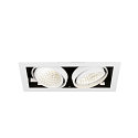 SLV ceiling recessed luminaire KADUX DOUBLE 2 flames, DALI controllable, cardanic swivelling IP20, white dimmable