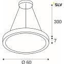 SLV pendant luminaire MEDO® RING 60 DALI for VDU workstation, DALI controllable, CCT Switch IP20, white dimmable