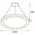 SLV LED Pendelleuchte MEDO RING 90 PHASE, 43W 3000/4000K (CCT Switch) 5000/5300lm 110, CRi >90, dimmbar, schwarz