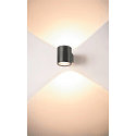 SLV Luminaire mural OCULUS PHASE DTW UP/DOWN rond, Dim-To-Warm, rglable IP20, bronze gradable