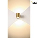 SLV Luminaire mural OCULUS PHASE DTW UP/DOWN rond, Dim-To-Warm, réglable IP20, laiton brossé gradable