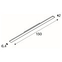 SLV LED 3-Phasen-Strahler SIGHT EASY, 150cm, rechteckig, flach, schaltbar, starr, 41W 4000K 25, schwarz