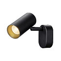 SLV Applique et plafonnier NOBLO SINGLE PHASE DTW  1 flamme, rond, Dim-To-Warm IP20, noir gradable