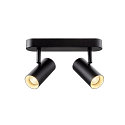 wall and ceiling luminaire NOBLO DOUBLE PHASE DTW 2 flames, round, Dim-To-Warm IP20, black dimmable