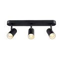 SLV wall and ceiling luminaire NOBLO TRIPLE PHASE DTW 3 flames, round, Dim-To-Warm IP20, black dimmable