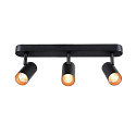SLV wall and ceiling luminaire NOBLO TRIPLE PHASE DTW 3 flames, round, Dim-To-Warm IP20, black dimmable