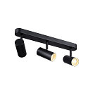 SLV LED Wand- und Deckenstrahler NOBLO TRIPLE PHASE, IP20, 3-flammig, kardanisch, CRi>90, dimmbar, 19W 3000K 2360lm 32, schwarz
