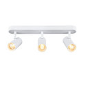 wall and ceiling luminaire NOBLO TRIPLE PHASE 3 flames, round IP20, white dimmable