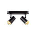 wall and ceiling luminaire NOBLO DOUBLE PHASE 2 flames, round IP20, black dimmable