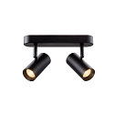 SLV Lampada da parete e soffitto NOBLO DOUBLE PHASE 2-Lampadine, rotondo IP20, nero dimmerabile
