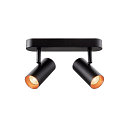 SLV Lampada da parete e soffitto NOBLO DOUBLE PHASE 2-Lampadine, rotondo IP20, nero dimmerabile