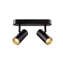 SLV Lampada da parete e soffitto NOBLO DOUBLE PHASE 2-Lampadine, rotondo IP20, nero dimmerabile