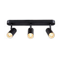 wall and ceiling luminaire NOBLO TRIPLE PHASE 3 flames, round IP20, black dimmable