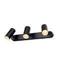 SLV Lampada da parete e soffitto NOBLO TRIPLE PHASE 3-Lampadine, rotondo IP20, nero dimmerabile