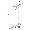 SLV LED Outdoor Stehleuchte ORDI II POLE 70, eckig, mit Sensor, 10W, 2200/3000K, 700lmIP54, schwarz