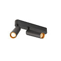 Plafoniera GRIP!M DOUBLE IP20, oro, nero, laccato dimmerabile