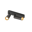 SLV Plafoniera GRIP!M DOUBLE IP20, oro, nero, laccato dimmerabile