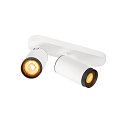 Deckenleuchte GRIP! L SPOT CL DOUBLE, zylindrisch, 2x GU10, QPAR51, IP20, IK02, dimmbar, weiß/schwarz