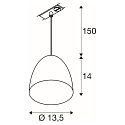 SLV 1-Phasen Pendelleuchte PARA CONE 14, GU10, IP20, dimmbar, aluminium