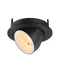 SLV ceiling recessed luminaire NUMINOS GIMBLE S round, suitable for VDU workstation IP20, black, white, lacquered dimmable