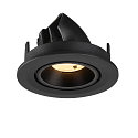 SLV ceiling recessed luminaire NUMINOS GIMBLE S round, suitable for VDU workstation IP20, black, lacquered dimmable