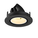 SLV ceiling recessed luminaire NUMINOS GIMBLE S round, suitable for VDU workstation IP20, black, white, lacquered dimmable