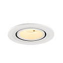 SLV Plafonnier encastr NUMINOS GIMBLE S rond, adapt aux postes de travail avec cran IP20, blanche, laqu gradable