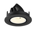 SLV ceiling recessed luminaire NUMINOS GIMBLE S round, suitable for VDU workstation IP20, black, white, lacquered dimmable