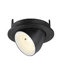 SLV ceiling recessed luminaire NUMINOS GIMBLE S round, suitable for VDU workstation IP20, black, white, lacquered dimmable