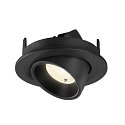 SLV ceiling recessed luminaire NUMINOS GIMBLE S round, suitable for VDU workstation IP20, black, lacquered dimmable