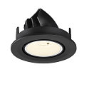 SLV ceiling recessed luminaire NUMINOS GIMBLE S round, suitable for VDU workstation IP20, black, white, lacquered dimmable