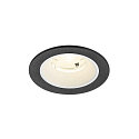 ceiling recessed luminaire NUMINOS S round, suitable for VDU workstation IP20, black, white, lacquered dimmable