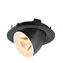 SLV ceiling recessed luminaire NUMINOS GIMBLE M suitable for VDU workstation IP20, black, white, lacquered dimmable