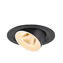 SLV ceiling recessed luminaire NUMINOS GIMBLE M suitable for VDU workstation IP20, black, white, lacquered dimmable