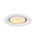 SLV ceiling recessed luminaire NUMINOS GIMBLE M suitable for VDU workstation IP20, white, lacquered dimmable