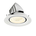 SLV LED Deckeneinbaustrahler NUMINOS GIMBLE M, 12W, IP20, dimmbar, 40, 4000K, 1900lm, wei