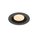 ceiling recessed luminaire NUMINOS M round, suitable for VDU workstation IP20, black, lacquered dimmable