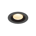 ceiling recessed luminaire NUMINOS M round, suitable for VDU workstation IP20, black, lacquered dimmable
