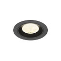 ceiling recessed luminaire NUMINOS M round, suitable for VDU workstation IP20, black, lacquered dimmable