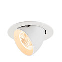 ceiling recessed luminaire NUMINOS GIMBLE L round, suitable for VDU workstation IP20, white, lacquered dimmable