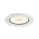 SLV ceiling recessed luminaire NUMINOS GIMBLE L round, suitable for VDU workstation IP20, white, lacquered dimmable