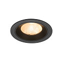 ceiling recessed luminaire NUMINOS L round, suitable for VDU workstation IP20, black, lacquered dimmable