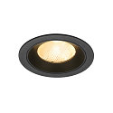 ceiling recessed luminaire NUMINOS L round, suitable for VDU workstation IP20, black, lacquered dimmable