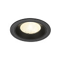 ceiling recessed luminaire NUMINOS L round, suitable for VDU workstation IP20, black, lacquered dimmable
