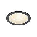 ceiling recessed luminaire NUMINOS L round, suitable for VDU workstation IP20, black, white, lacquered dimmable