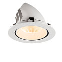 SLV ceiling recessed luminaire NUMINOS GIMBLE XL suitable for VDU workstation IP20, white, lacquered dimmable