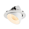 SLV ceiling recessed luminaire NUMINOS GIMBLE XL suitable for VDU workstation IP20, white, lacquered dimmable