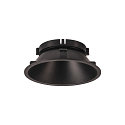 SLV ceiling recessed luminaire NUMINOS XL round, suitable for VDU workstation IP20, black, lacquered dimmable