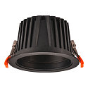 SLV ceiling recessed luminaire NUMINOS XL round, suitable for VDU workstation IP20, black, lacquered dimmable
