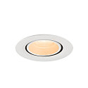 SLV ceiling recessed luminaire NUMINOS GIMBLE XS round, suitable for VDU workstation IP20, white, lacquered dimmable